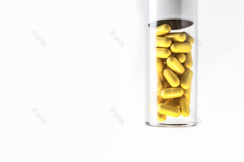 玻璃塑料瓶子里的黄色药丸,高清,摄影图,摄影图片,图片大全,摄影图免费下载